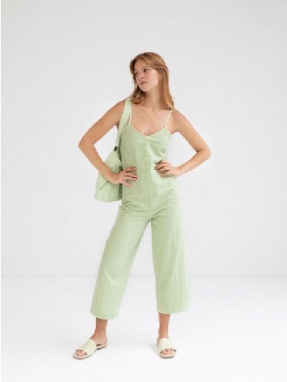 Mus&Bombon Lime Gingham Romper Jumpsuit Size Small